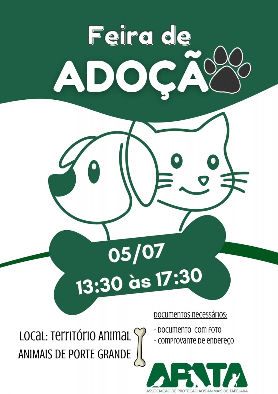 Feira de Adoção de Animais ocorre neste sábado em Tapejara