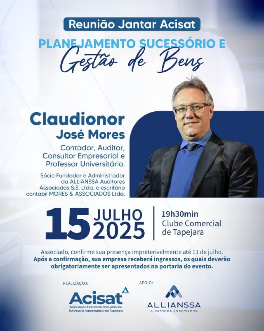 Planejamento Sucessório será tema de reunião da Acisat em Tapejara