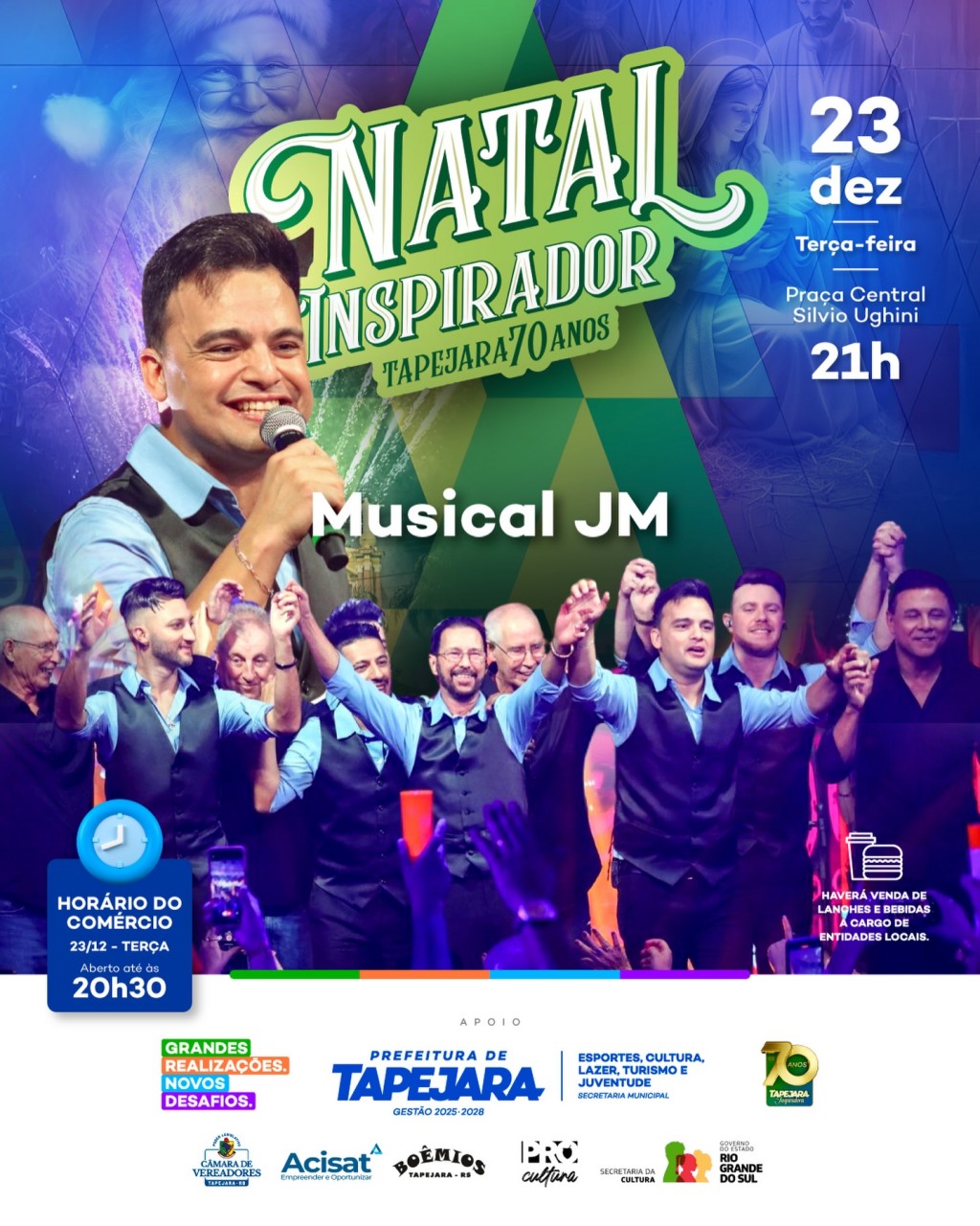 Musical JM encerra programação de Natal nesta terça-feira em Tapejara