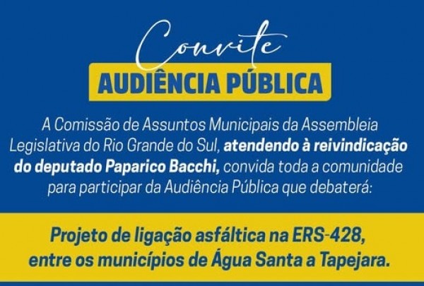 Audiência Pública debate ligação asfáltica entre Água Santa e Tapejara