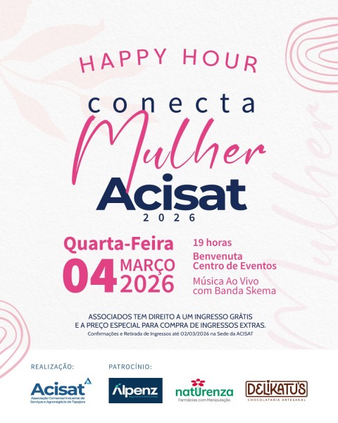 Acisat promove encontro Conecta Mulher 2026 no dia 04 de março